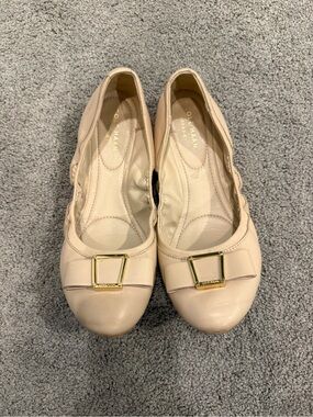 Cole Haan Grand.OS Nude Leather Ballet Flats
